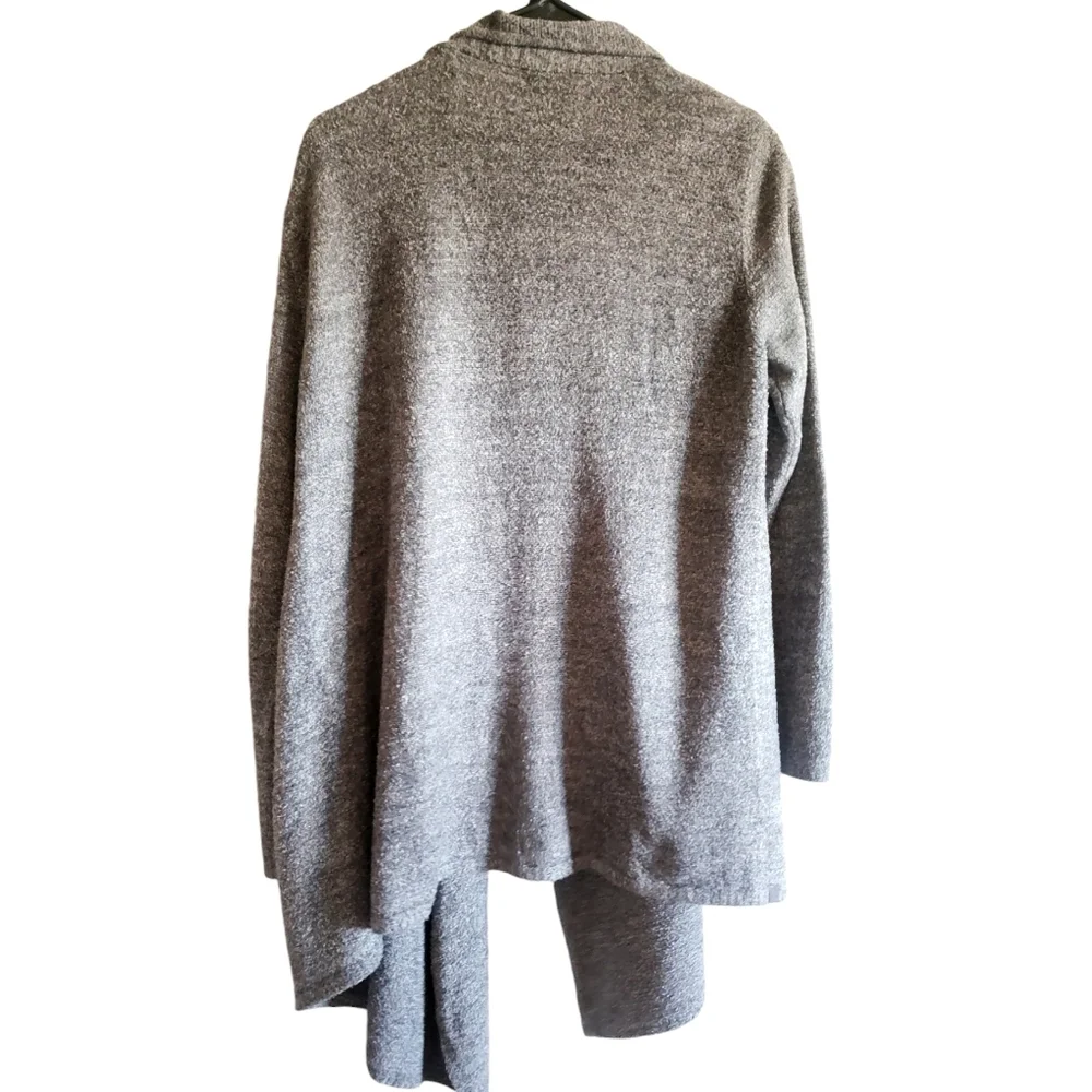 Barefoot Dreams Cardigan Womens L/XL Gray Draped COZYCHIC Lite Warm Sweater
